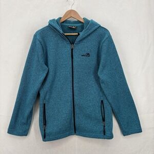 Wild Kiwi Jacket Mens Large Blue Full Zip Fleece Hooded Outdoor Hiking Trail